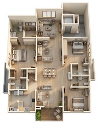 Floor plan of 3 BHK 1810 Sq. Ft. Apartment in INDIS Viva City, Hyderabad