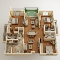 Floor plan of 3 BHK 1955 Sq. Ft. Apartment in INDIS Viva City, Hyderabad