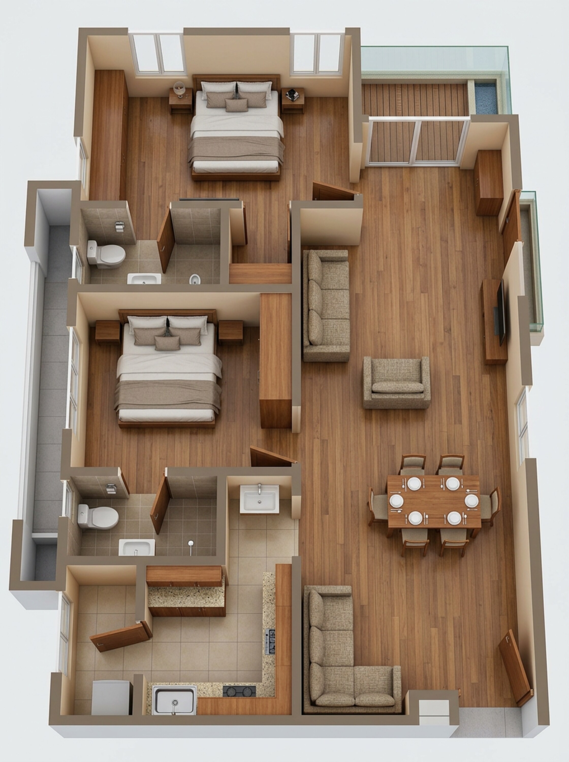 Floor plan of 2 BHK 1475 Sq. Ft. Apartment in INDIS Viva City, Hyderabad
