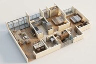 Floor plan of 2 BHK 506 Sq. Ft. Apartment in JP North Elara, Thane