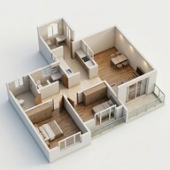 Floor plan of 2 BHK 637 Sq. Ft. Apartment in Kolte Patil Life Republic Arezo, Pune