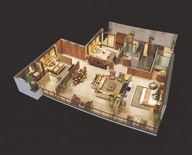 Floor plan of 3 BHK 2306 Sq. Ft. Apartment in Raheja The Leela Sky Villas, Delhi