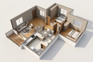 Floor plan of 2 BHK 488 Sq. Ft. Apartment in Godrej Park Greens, Pune