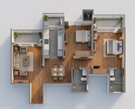 Floor plan of 2 BHK 1628 Sq. Ft. Apartment in Godrej Palm Retreat 2, Noida