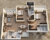 Floor plan of 2 BHK 1558 Sq. Ft. Apartment in Godrej Palm Retreat 2, Noida