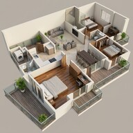 Floor plan of 3 BHK 1278 Sq. Ft. Apartment in Gaur Castlevania, Greater Noida