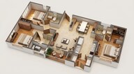 Floor plan of 3 BHK 1798 Sq. Ft. Apartment in Brigade Residences, Chennai
