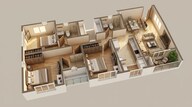 Floor plan of 3 BHK 1820 Sq. Ft. Apartment in Brigade Residences, Chennai