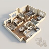 Floor plan of 3 BHK 1018 Sq. Ft. Apartment in Kalpataru Vienta, Mumbai