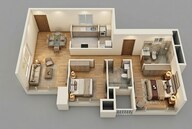 Floor plan of 2 BHK 675 Sq. Ft. Apartment in Piramal Aranya Ahan, Mumbai