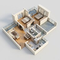 Floor plan of 2 BHK 626 Sq. Ft. Apartment in Godrej Forest Grove, Pune