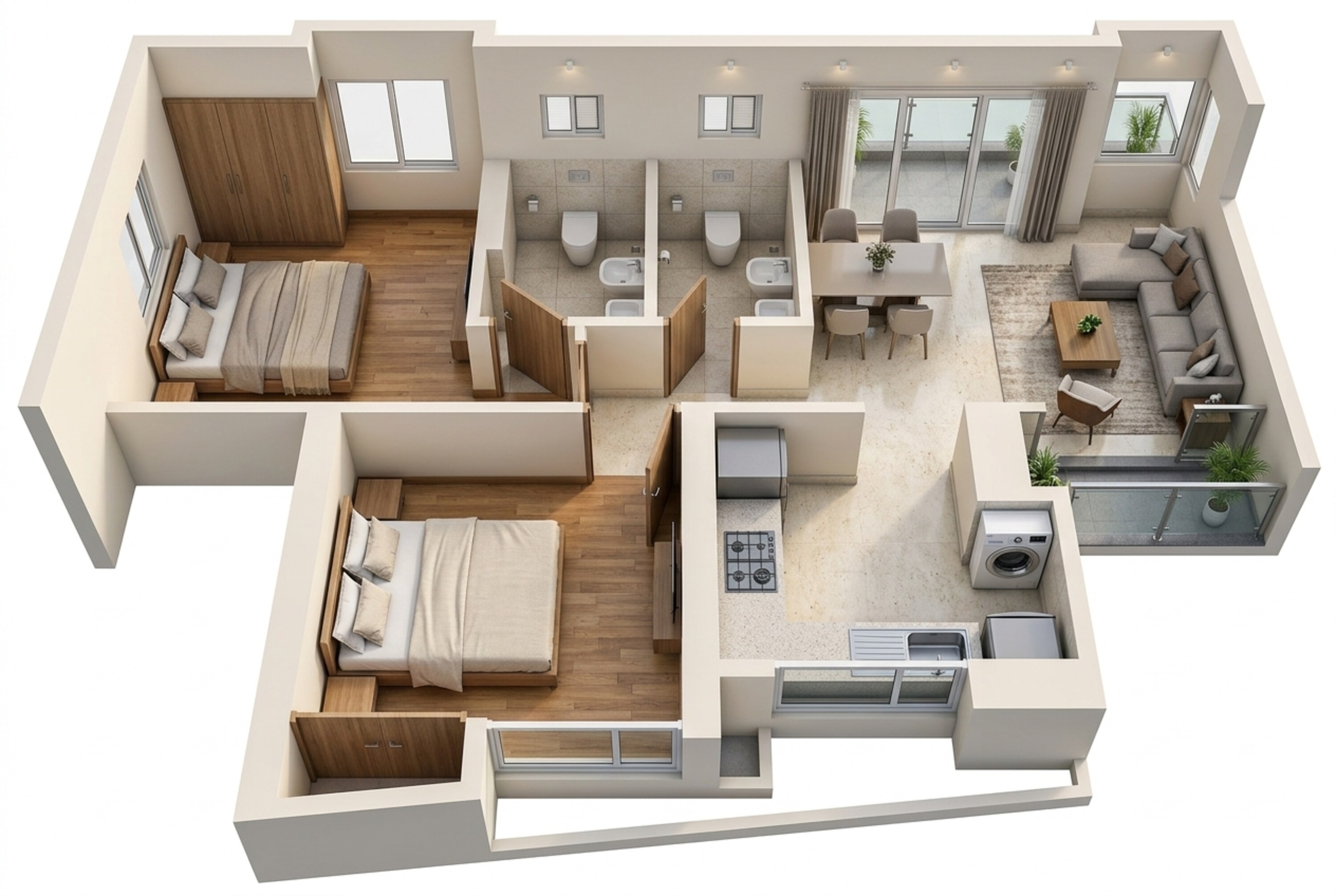 Floor plan of 1 BHK 392 Sq. Ft. Apartment in Runwal Eirene Part 1, Thane