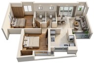 Floor plan of 1 BHK 392 Sq. Ft. Apartment in Runwal Eirene Part 1, Thane