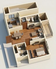 Floor plan of 1 BHK 355 Sq. Ft. Apartment in Runwal Gardens North Avenue, Thane