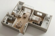 Floor plan of 1 BHK 323 Sq. Ft. Apartment in Runwal Gardens North Avenue, Thane