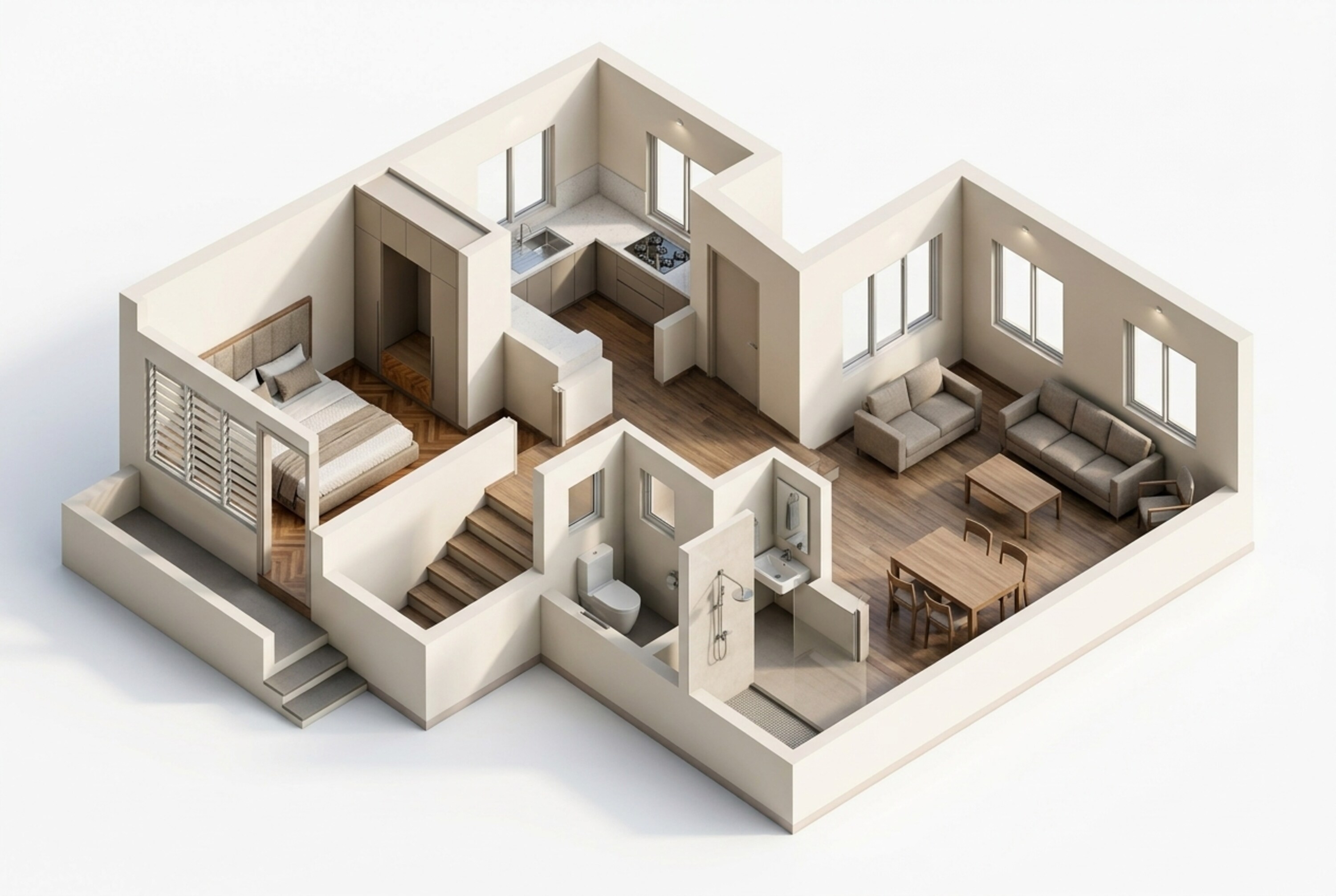 Floor plan of 1 BHK 400 Sq. Ft. Apartment in Runwal Gardens North Avenue, Thane