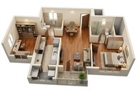 Floor plan of 2 BHK 674 Sq. Ft. Apartment in Runwal Gardens North Avenue, Thane