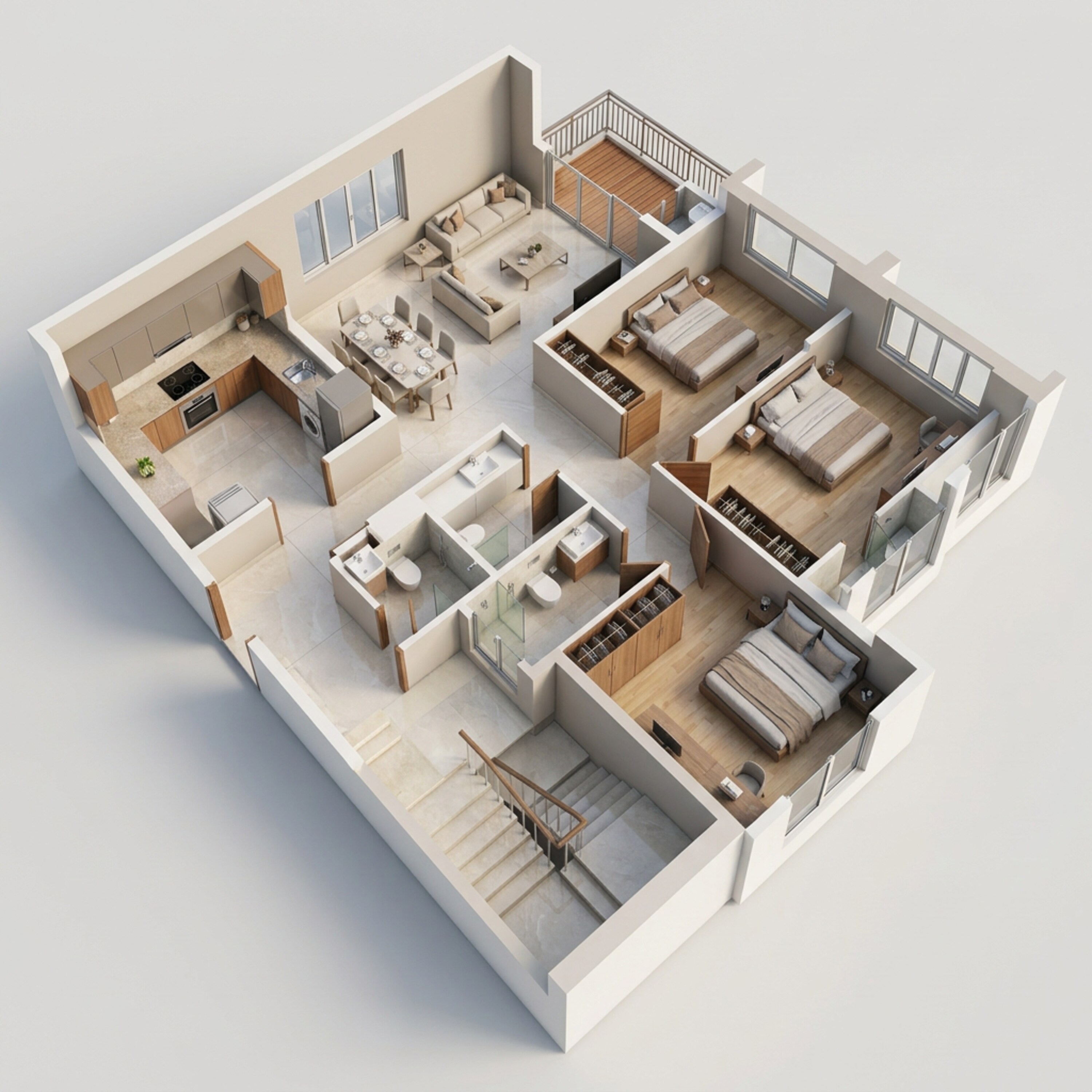 Floor plan of 3 BHK 1329 Sq. Ft. Apartment in Kalpataru Elitus, Mumbai