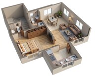 Floor plan of 1 BHK 391 Sq. Ft. Apartment in Chandak Passcode Bay Garden, Mumbai
