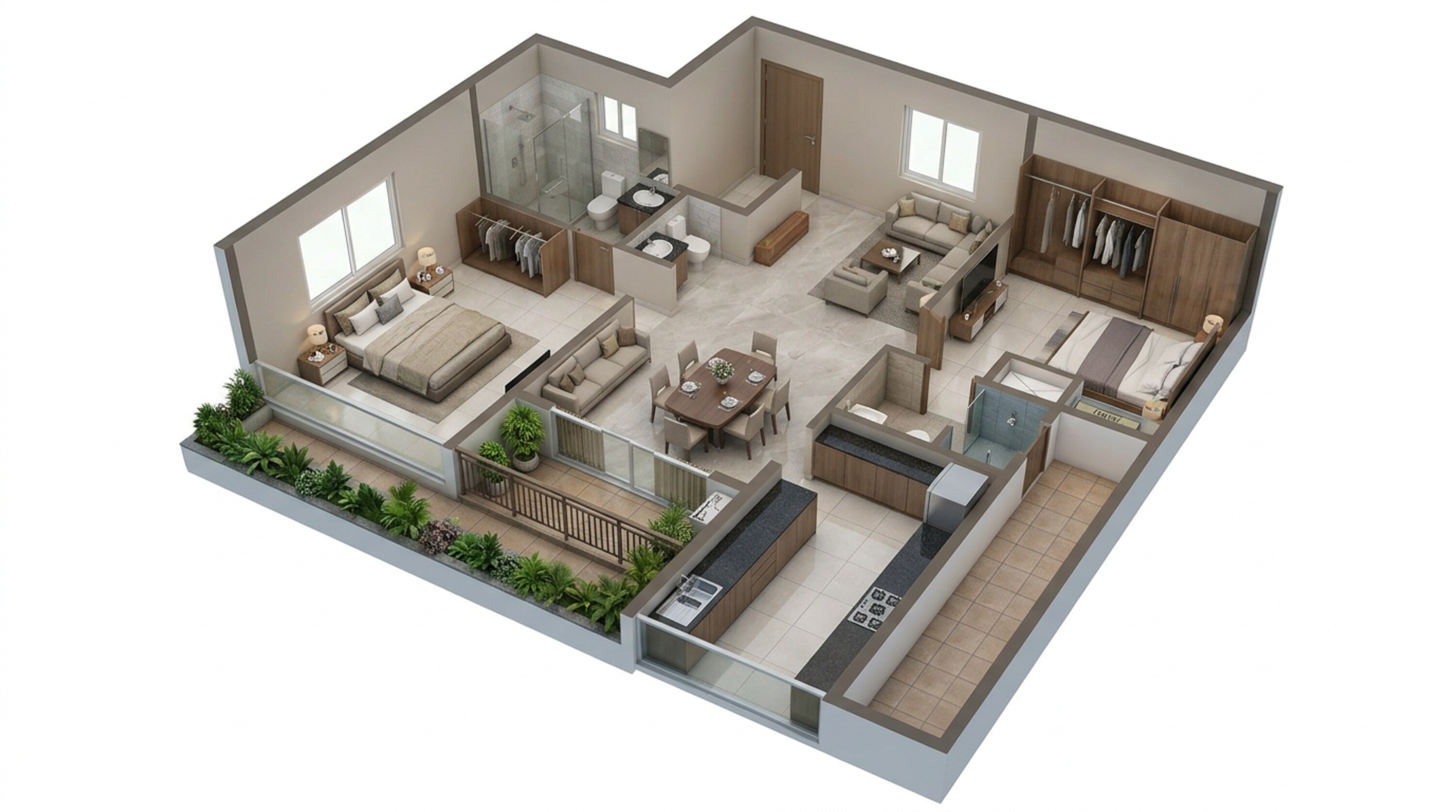 Floor plan of 2 BHK 1403 Sq. Ft. Apartment in Casagrand Avenue Park, Chennai