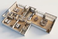 Floor plan of 3 BHK 2561 Sq. Ft. Apartment in Casagrand Avenue Park, Chennai
