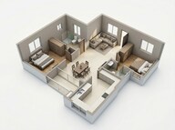 Floor plan of 2 BHK 1308 Sq. Ft. Apartment in Casagrand Estilo, Chennai