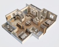 Floor plan of 2 BHK 1165 Sq. Ft. Apartment in Casagrand Estilo, Chennai