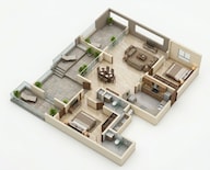 Floor plan of 3 BHK 1598 Sq. Ft. Apartment in Casagrand Estilo, Chennai