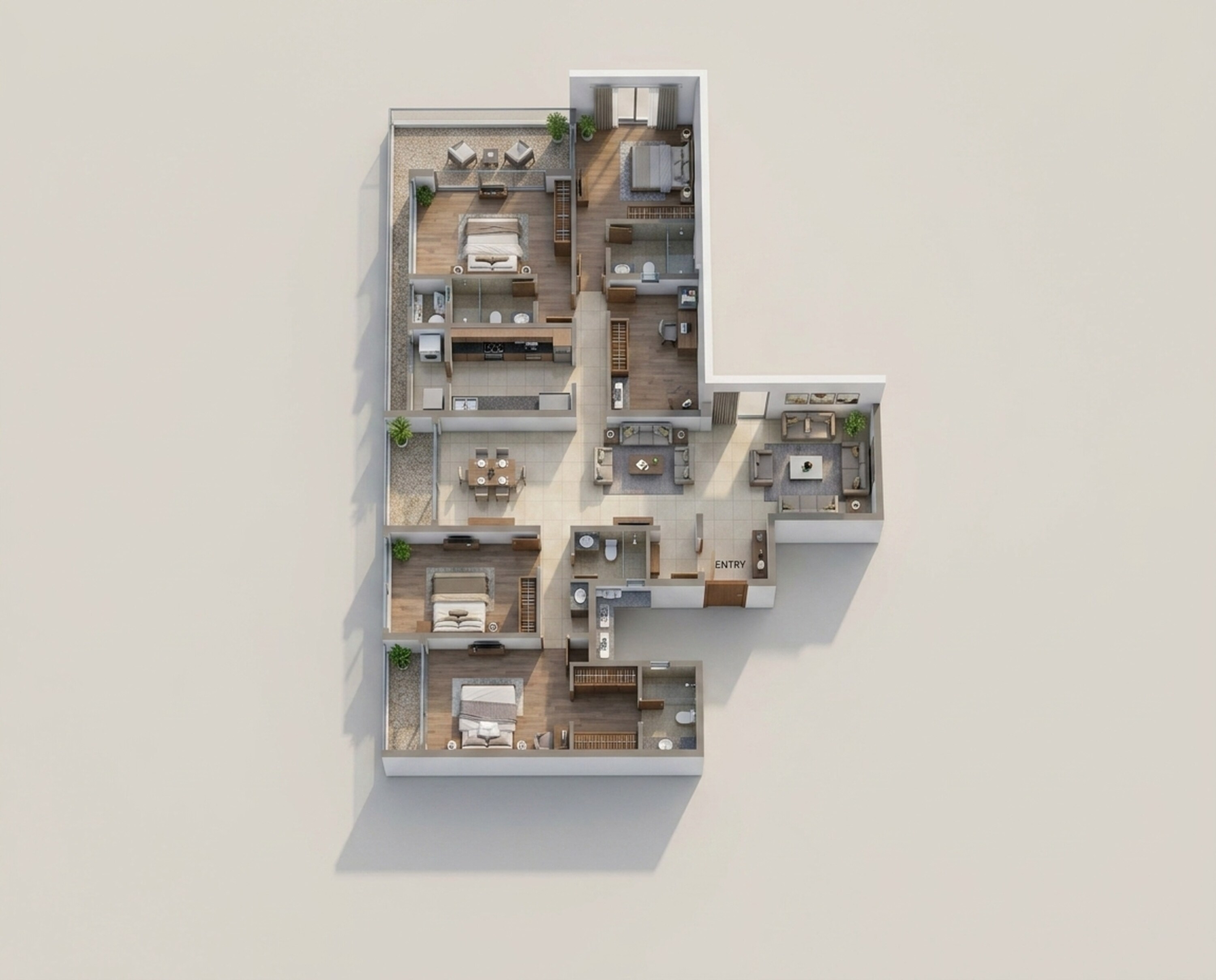 Floor plan of 4 BHK 2512 Sq. Ft. Apartment in Casagrand Estilo, Chennai