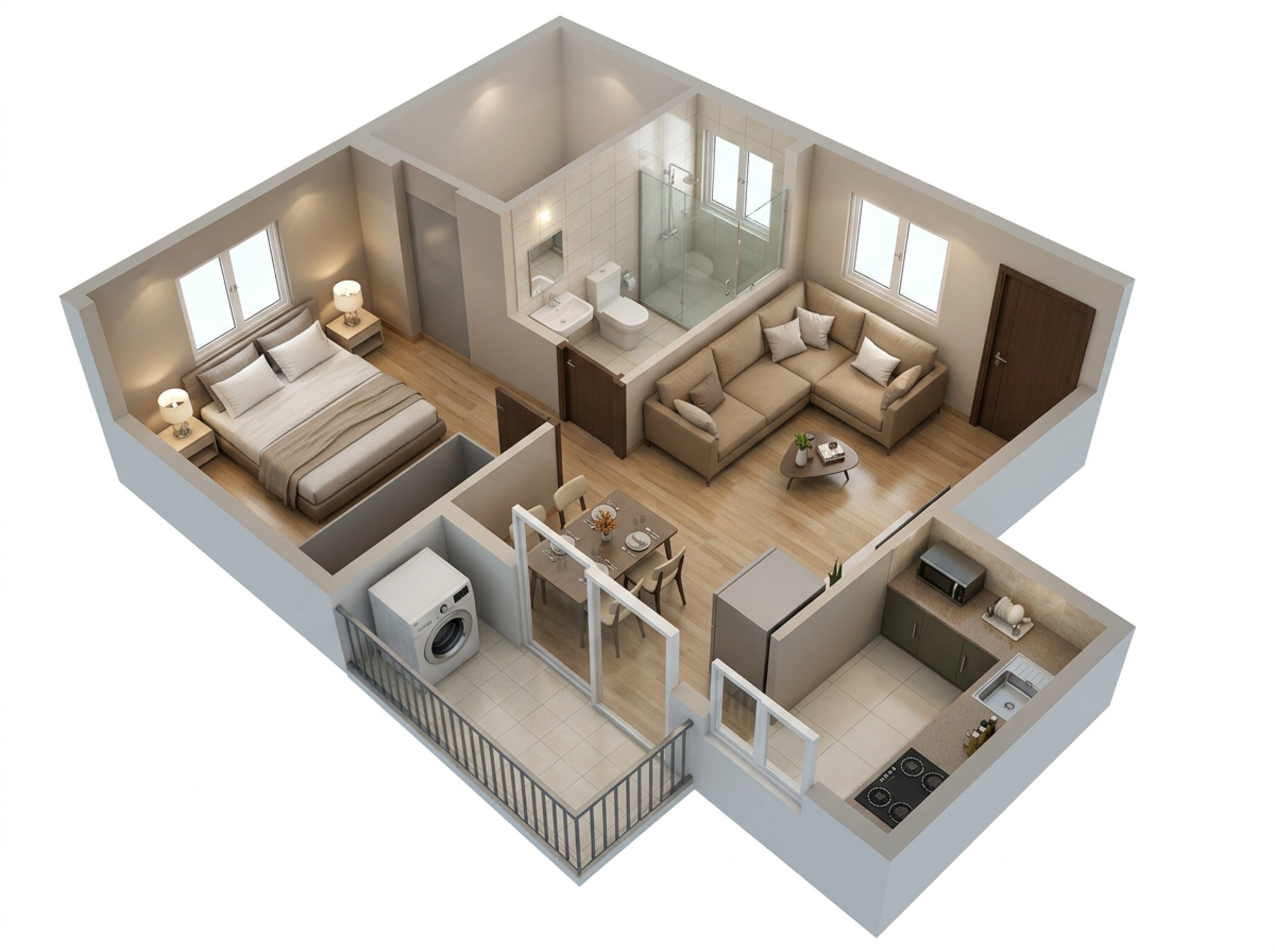 Floor plan of 1 BHK 548 Sq. Ft. Apartment in Sowparnika Euphoria, Bangalore