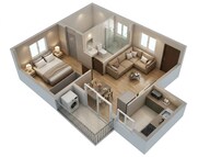 Floor plan of 1 BHK 548 Sq. Ft. Apartment in Sowparnika Euphoria, Bangalore
