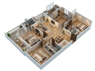 Floor plan of 3 BHK 1572 Sq. Ft. Apartment in Sowparnika Euphoria, Bangalore