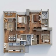 Floor plan of 3 BHK 901 Sq. Ft. Apartment in Godrej Nurture Mumbai, Mumbai