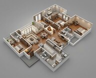 Floor plan of 4 BHK 3264 Sq. Ft. Apartment in Sobha Infinia, Bangalore