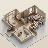 Floor plan of 1 BHK 429 Sq. Ft. Apartment in New Front 48 Central Park, Pune