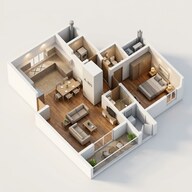 Floor plan of 1 BHK 473 Sq. Ft. Apartment in New Front 48 Central Park, Pune