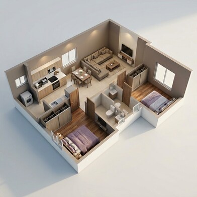 Floor plan of 2 BHK 978 Sq. Ft. Apartment in DS Max Sky Sanman, Bangalore