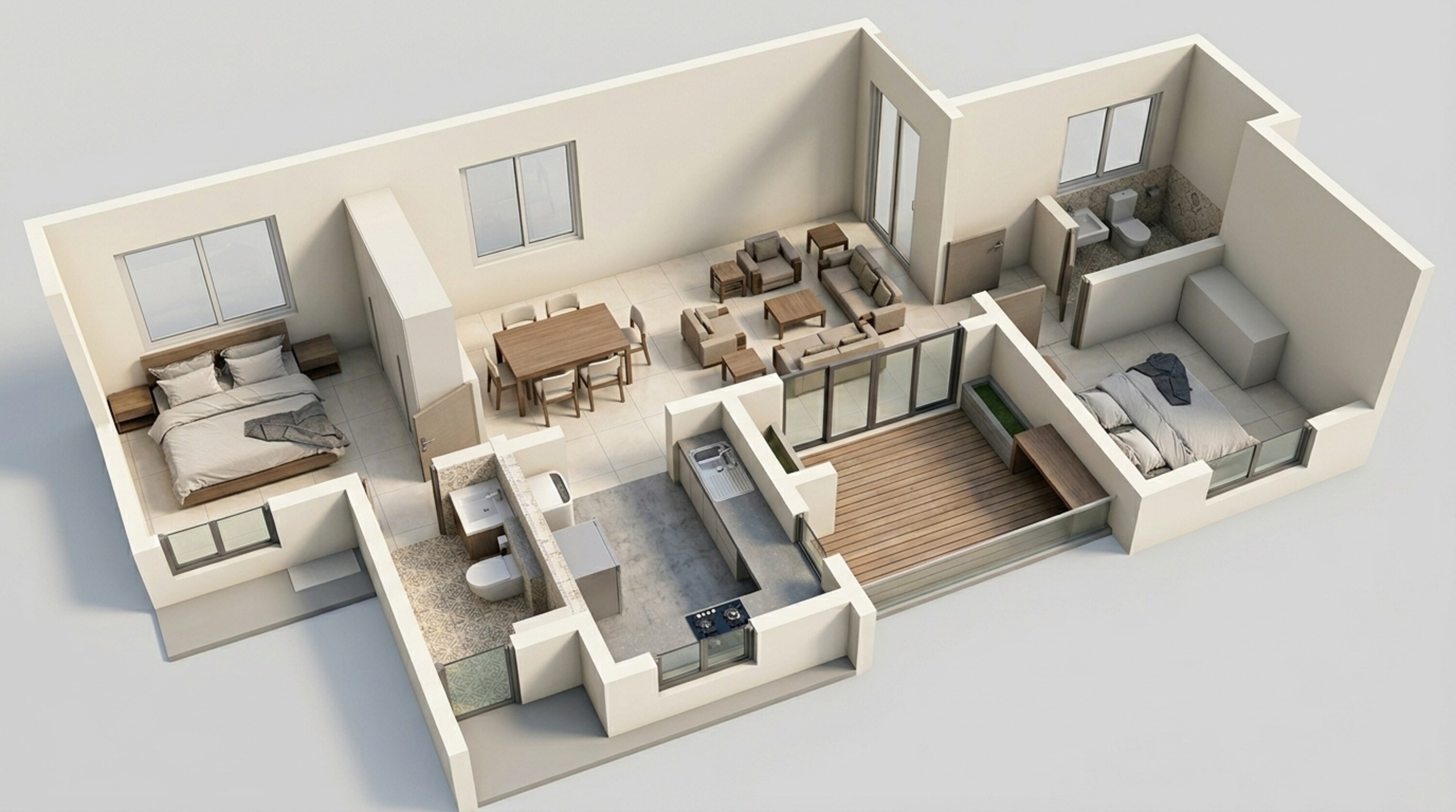 Floor plan of 2 BHK 1102 Sq. Ft. Apartment in DRA Beena Clover, Chennai
