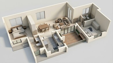 Floor plan of 2 BHK 1102 Sq. Ft. Apartment in DRA Beena Clover, Chennai