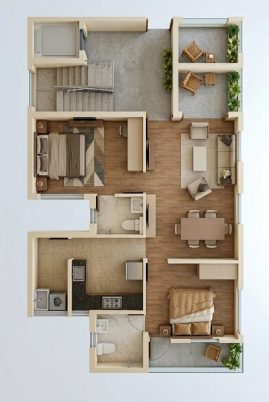Floor plan of 2 BHK 1133 Sq. Ft. Apartment in KCee Niveditham, Chennai
