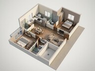 Floor plan of 2 BHK 1061 Sq. Ft. Apartment in Urban Tree Excellence, Chennai