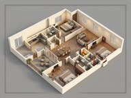 Floor plan of 3 BHK 1900 Sq. Ft. Apartment in Urban Tree Excellence, Chennai