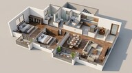 Floor plan of 2 BHK 1302 Sq. Ft. Apartment in Birla Ojasvi, Bangalore