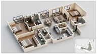 Floor plan of 3 BHK 1752 Sq. Ft. Apartment in Birla Ojasvi, Bangalore