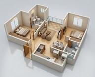 Floor plan of 2 BHK 1065 Sq. Ft. Apartment in Shriram Serenity, Bangalore
