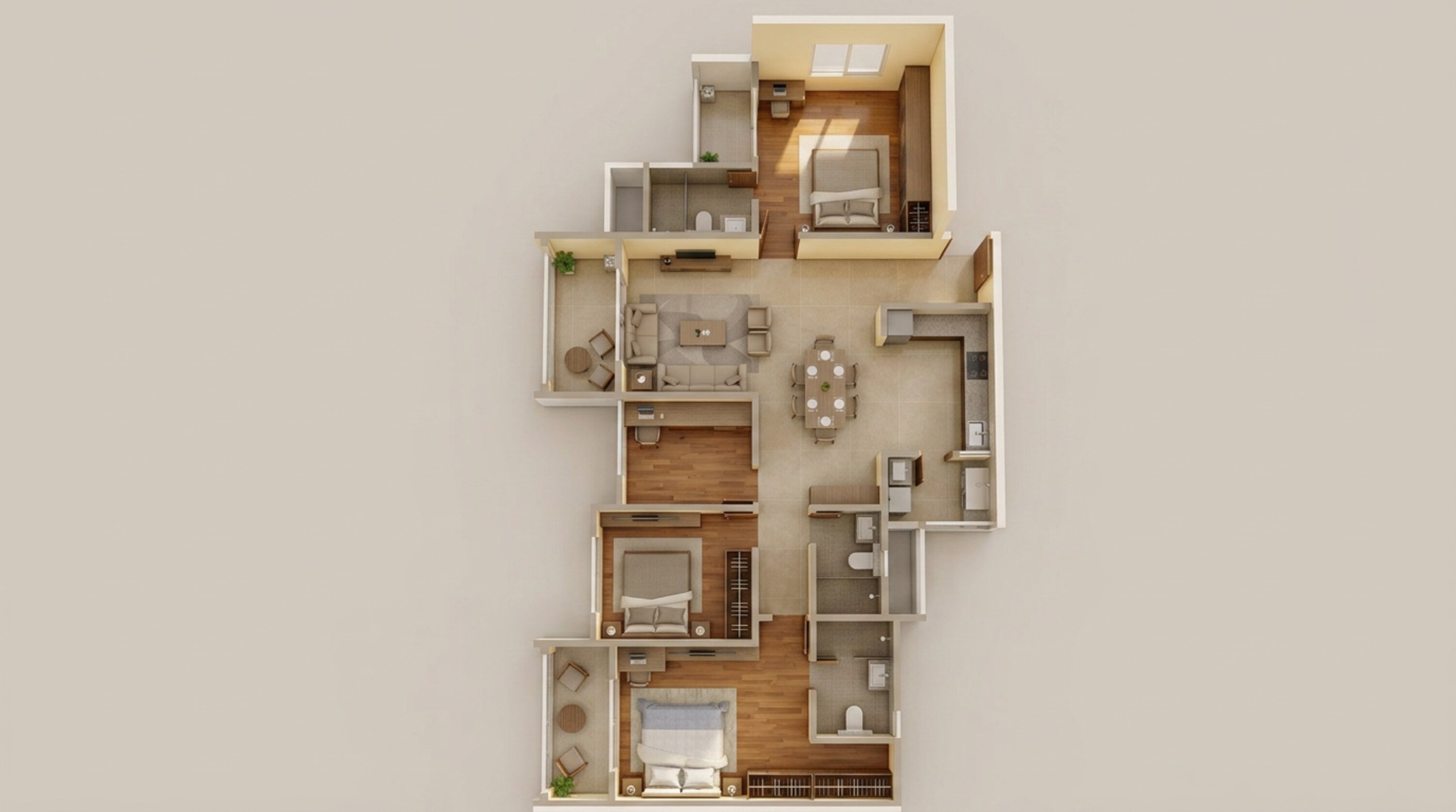 Floor plan of 3 BHK 1805 Sq. Ft. Apartment in Sumadhura Epitome, Bangalore