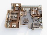 Floor plan of 3 BHK 2621 Sq. Ft. Apartment in Prestige Pine Forest, Bangalore