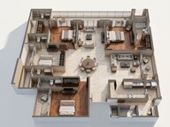 Floor plan of 4 BHK 3540 Sq. Ft. Apartment in Prestige Pine Forest, Bangalore