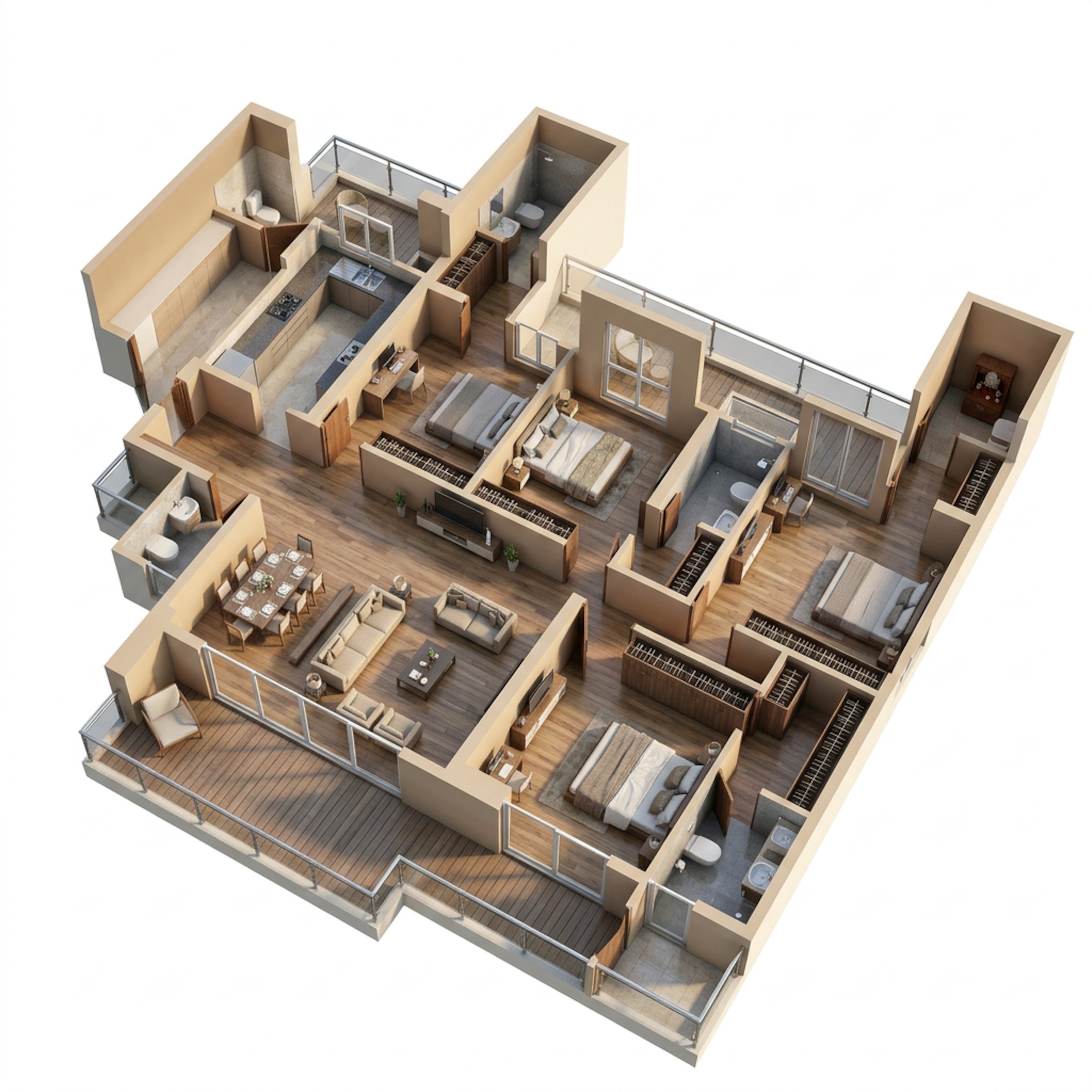 Floor plan of 4 BHK 3929 Sq. Ft. Apartment in Godrej Miraya, Gurgaon