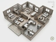 Floor plan of 3 BHK 2260 Sq. Ft. Apartment in Godrej Lakeside Orchard, Bangalore